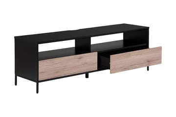 Revelle Golvstående TV-bänk 150 cm med Förvaring i Ljust Trä - Svart - Möbler - TV- & Mediamöbler - TV bänk & mediabänk