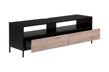 Revelle Golvstående TV-bänk 150 cm med Förvaring i Ljust Trä - Svart - Möbler - TV- & Mediamöbler - TV bänk & mediabänk
