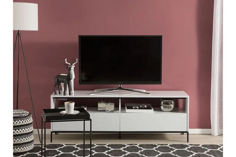Revelle TV-Bänk 150 cm med LED - Vit - Möbler - TV- & Mediamöbler - TV bänk & mediabänk