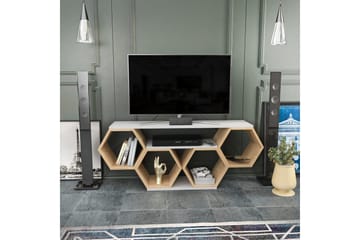 Rinorea Golvstående TV-bänk 140 cm med Förvaring i Målat Trä - Vit - Möbler - TV- & Mediamöbler - TV bänk & mediabänk
