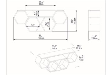 Rinorea Golvstående TV-bänk 140 cm med Förvaring i Målat Trä - Vit - Möbler - TV- & Mediamöbler - TV bänk & mediabänk