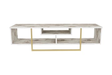 Rinorea Golvstående TV Bänk 150 cm i Trä med Metallunderrede och Förvaring - Vit - Möbler - TV- & Mediamöbler - TV bänk & mediabänk