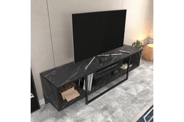 Rinorea Golvstående Tv Bänk 150 cm med Förvaring i Målat Trä - Svart - Möbler - TV- & Mediamöbler - TV bänk & mediabänk