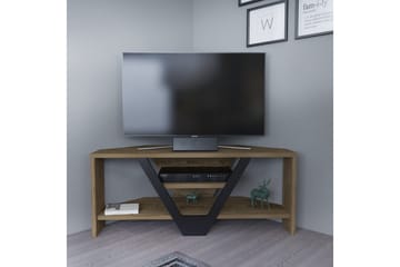 Rinorea Golvstående Tv Bänk 90 cm med Förvaring i Mörkt Trä - Ljusbrun - Möbler - TV- & Mediamöbler - TV bänk & mediabänk