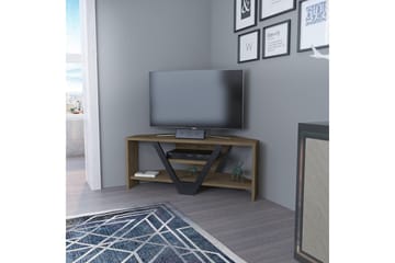Rinorea Golvstående Tv Bänk 90 cm med Förvaring i Mörkt Trä - Ljusbrun - Möbler - TV- & Mediamöbler - TV bänk & mediabänk