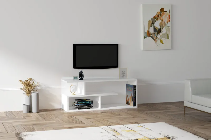 Rinorea Tv-bänk 100x40 cm - Vit - Möbler - TV- & Mediamöbler - TV bänk & mediabänk
