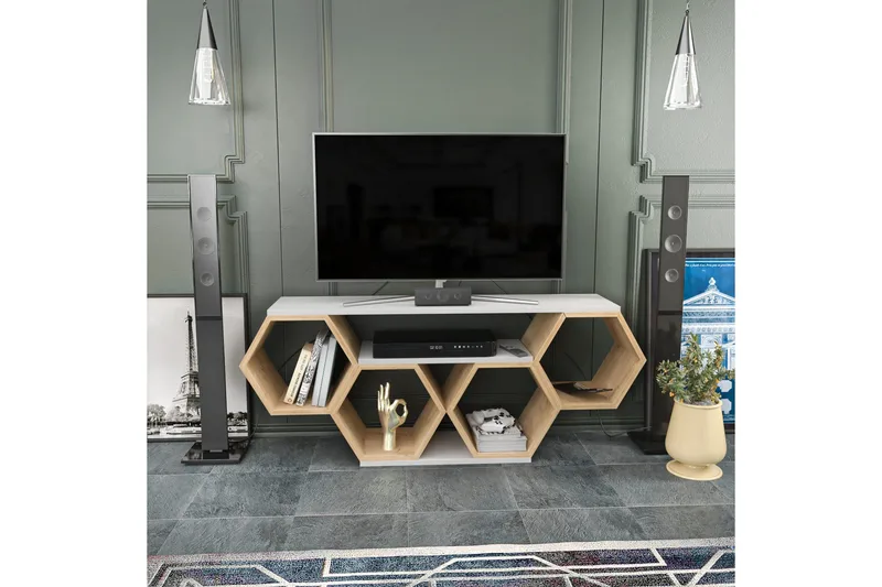 Rinorea Tv-bänk 140x55,5 cm - Vit - Möbler - TV- & Mediamöbler - TV bänk & mediabänk