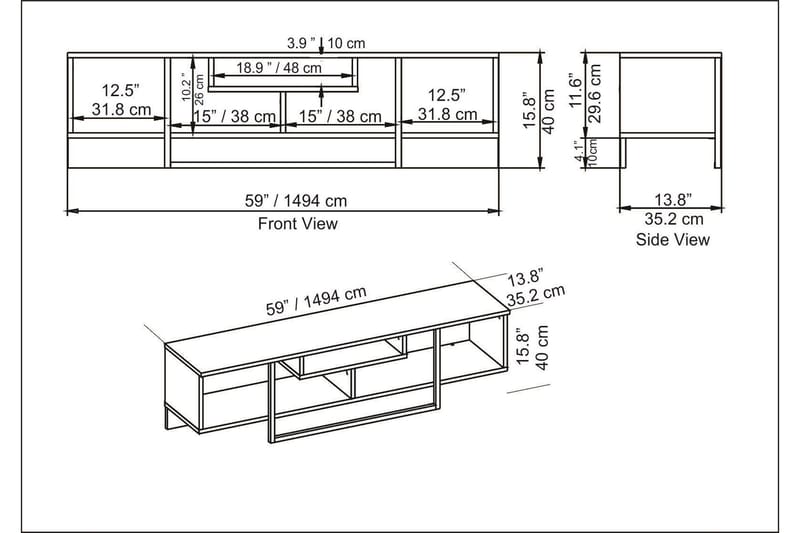 Rinorea Tv-bänk 150x40 cm - Svart - Möbler - TV- & Mediamöbler - TV bänk & mediabänk