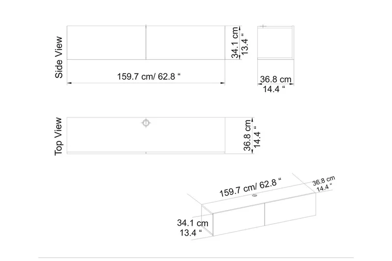 Rinorea Tv-bänk 159,7x34,1 cm - Vit - Möbler - TV- & Mediamöbler - TV bänk & mediabänk