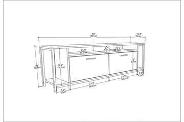 Rinorea Tv-bänk 160x50,8 cm - Brun - Möbler - TV- & Mediamöbler - TV bänk & mediabänk