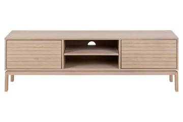 Sakie Golvstående Tv Bänk 160 cm med Förvaring i Ljust Trä - Ljusbeige - Möbler - TV- & Mediamöbler - TV bänk & mediabänk