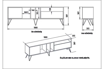 Schwefel TV-Bänk 180 cm - Valnöt|Svart|Vit - Möbler - TV- & Mediamöbler - TV bänk & mediabänk