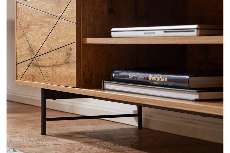 Seddik Tv-bänk 45x160 cm Rektangulär - Brun - Möbler - TV- & Mediamöbler - TV bänk & mediabänk