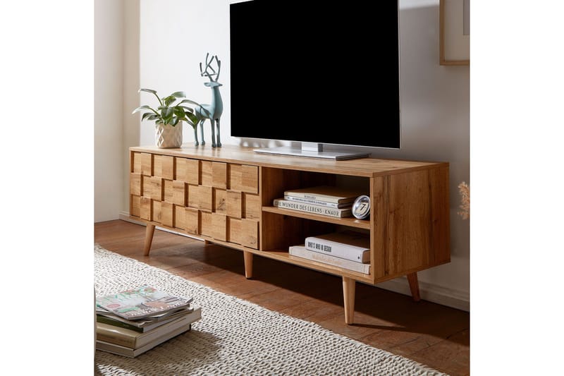 Seddik Tv-bänk 51x160 cm Rektangulär - Brun - Möbler - TV- & Mediamöbler - TV bänk & mediabänk