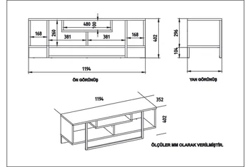 Sholly TV-Bänk 119 cm - Valnöt|Svart - Möbler - TV- & Mediamöbler - TV bänk & mediabänk