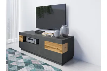 Silke Golvstående TV-bänk 160 cm med Förvaring i Ek - Antracit - Möbler - TV- & Mediamöbler - TV bänk & mediabänk