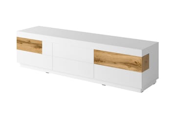 Silke Golvstående TV-bänk 206 cm med Förvaring i Ek - Vit - Möbler - TV- & Mediamöbler - TV bänk & mediabänk