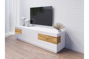 Silke Golvstående TV-bänk 206 cm med Förvaring i Ek - Vit - Möbler - TV- & Mediamöbler - TV bänk & mediabänk