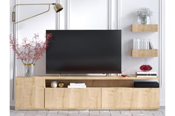 Sinox Golvstående TV Bänk 180 cm med Förvaring i Målat Trä - Ljusbrun - Möbler - TV- & Mediamöbler - TV bänk & mediabänk
