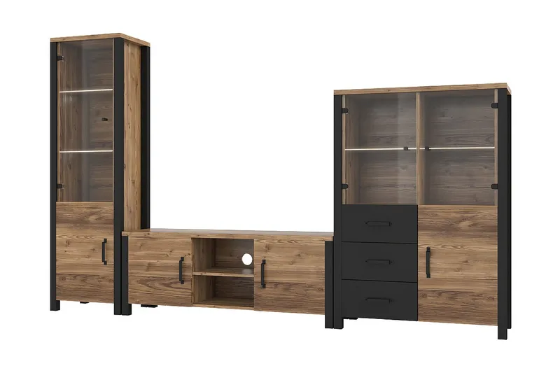 Skarebol TV-bänk 147 cm - Svart/Trä/Natur - Möbler - TV- & Mediamöbler - TV bänk & mediabänk