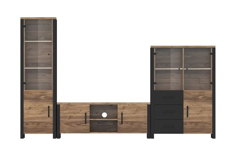 Skarebol TV-bänk 147 cm - Svart/Trä/Natur - Möbler - TV- & Mediamöbler - TV bänk & mediabänk