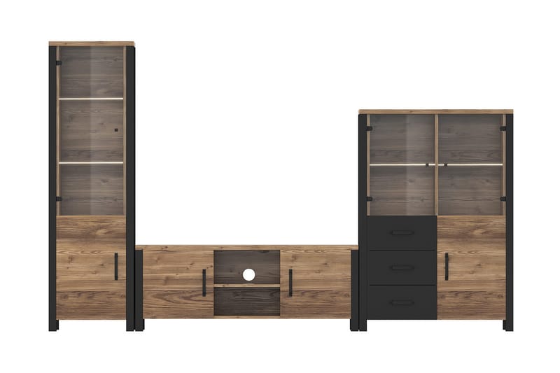 Skarebol TV-bänk 147 cm - Svart/Trä/Natur - Möbler - TV- & Mediamöbler - TV bänk & mediabänk
