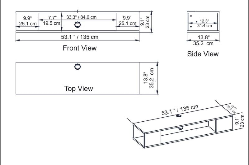 Skuteryd TV-bänk 135 cm - Brun - Möbler - TV- & Mediamöbler - TV bänk & mediabänk