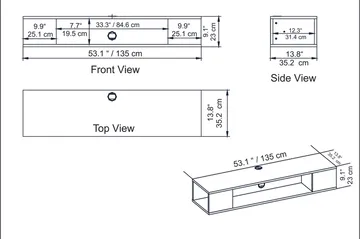 Skuteryd TV-bänk 135 cm - Brun - Möbler - TV- & Mediamöbler - TV bänk & mediabänk