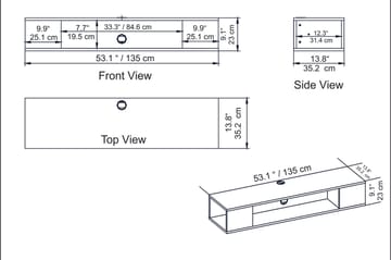 Skuteryd TV-bänk 135 cm - Vit - Möbler - TV- & Mediamöbler - TV bänk & mediabänk