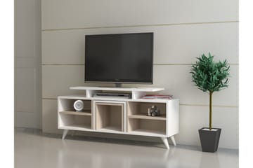 Sqandie Golvstående Tv-bänk 120 cm med Förvaring i Målat Trä - Vit - Möbler - TV- & Mediamöbler - TV bänk & mediabänk