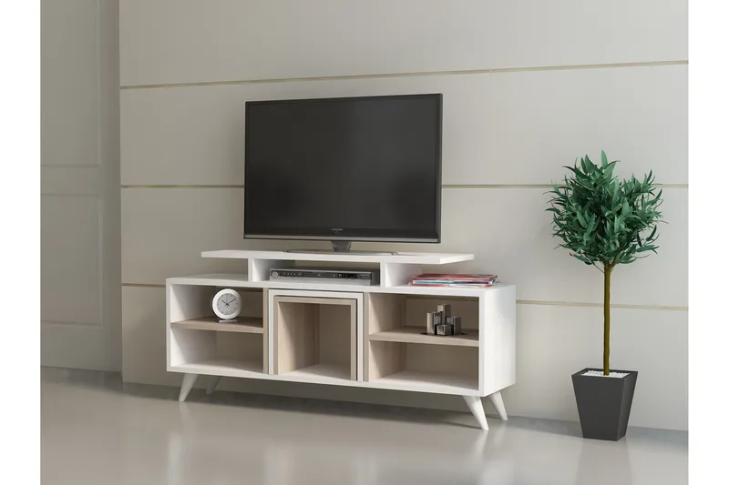 Sqandie Tv-bänk 120 cm - Vit - Möbler - TV- & Mediamöbler - TV bänk & mediabänk