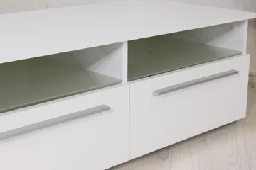 Stockend Golvstående TV Bänk 100 cm med Förvaring i Målat Trä - Vit - Möbler - TV- & Mediamöbler - TV bänk & mediabänk