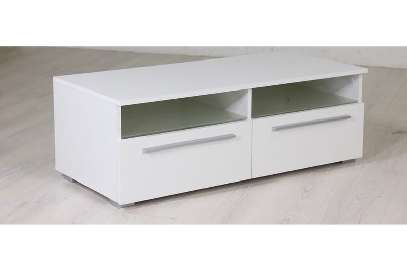 Stockend TV-Bänk 100 cm, Vit