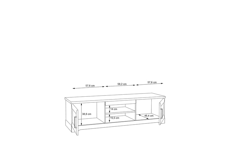 Svetis Tv-bänk 183 cm - Vit - Möbler - TV- & Mediamöbler - TV bänk & mediabänk