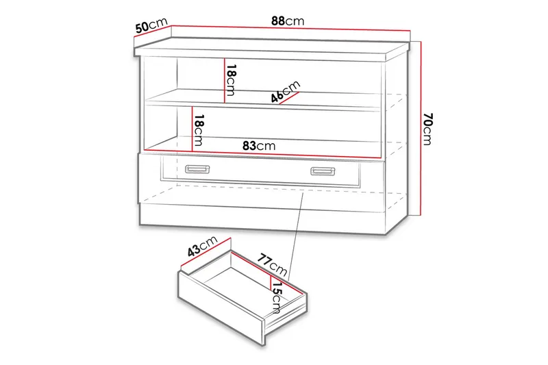 Tadeusz TV-bänk 88x50x69 cm - Brun - Möbler - TV- & Mediamöbler - TV bänk & mediabänk