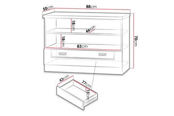 Tadeusz TV-bänk 88x50x69 cm - Brun - Möbler - TV- & Mediamöbler - TV bänk & mediabänk