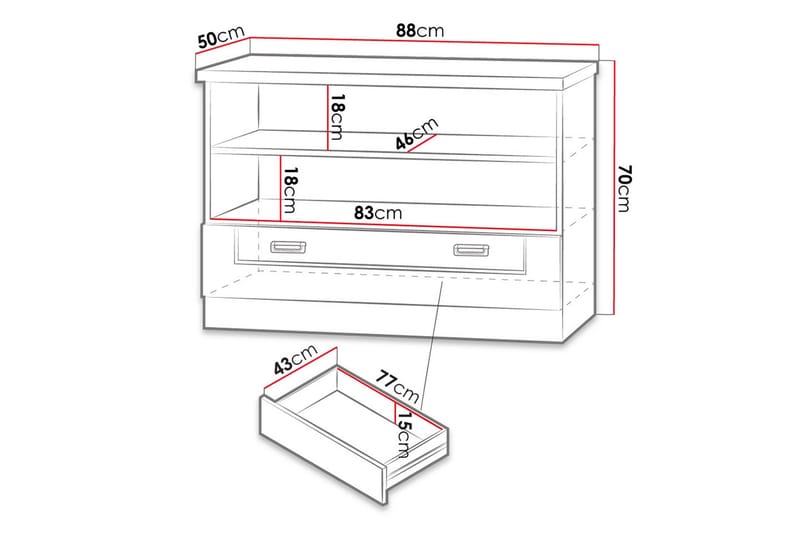 Tadeusz TV-bänk 88x50x69 cm - Brun - Möbler - TV- & Mediamöbler - TV bänk & mediabänk