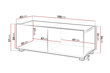 Tessan TV-bänk 100 cm Liten - Svart - Möbler - TV- & Mediamöbler - TV bänk & mediabänk