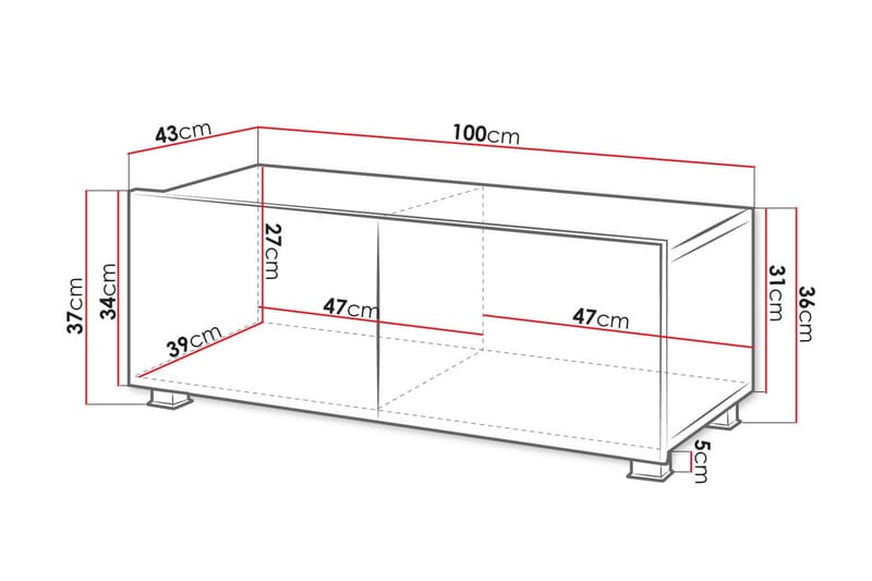 Tessan TV-bänk 100 cm Liten - Svart - Möbler - TV- & Mediamöbler - TV bänk & mediabänk