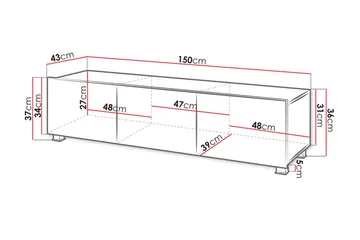 Tessan TV-bänk 150 cm - Svart - Möbler - TV- & Mediamöbler - TV bänk & mediabänk
