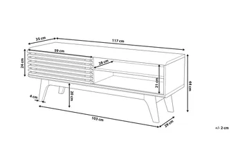 Toledo Tv-Bänk 35x117 cm - Vit - Möbler - TV- & Mediamöbler - TV bänk & mediabänk