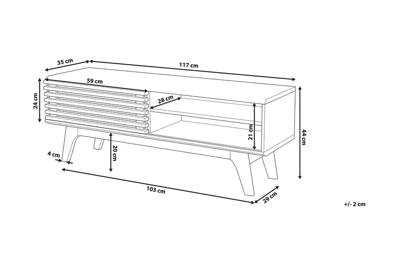 Toledo Tv-Bänk 35x117 cm - Vit - Möbler - TV- & Mediamöbler - TV bänk & mediabänk