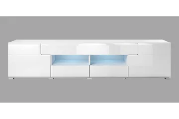 Toreno Golvstående TV Bänk 208 cm med Förvaring i Målat Trä - Vit - Möbler - TV- & Mediamöbler - TV bänk & mediabänk