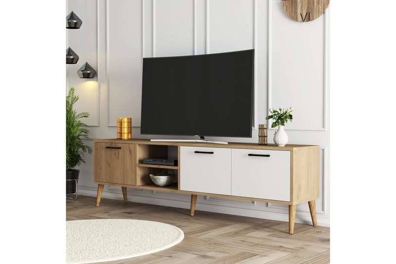 Tv-bänk & mediabänk Essexa Tv-bänk Brun/Vit - Möbler - TV- & Mediamöbler - TV bänk & mediabänk