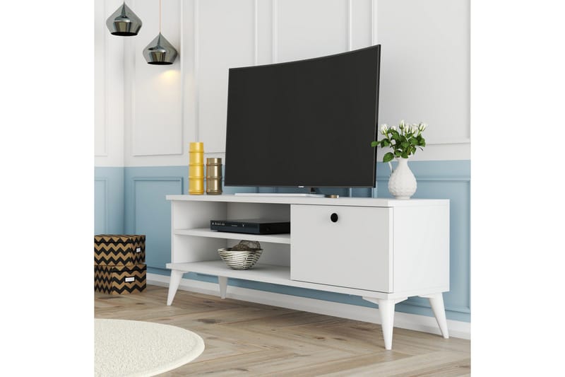 Tv-bänk & mediabänk Reyne Tv-bänk 120 cm Vit - Möbler - TV- & Mediamöbler - TV bänk & mediabänk