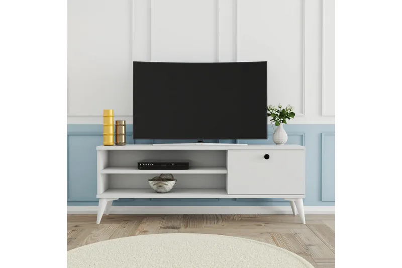 Tv-bänk & mediabänk Reyne Tv-bänk 120 cm Vit - Möbler - TV- & Mediamöbler - TV bänk & mediabänk