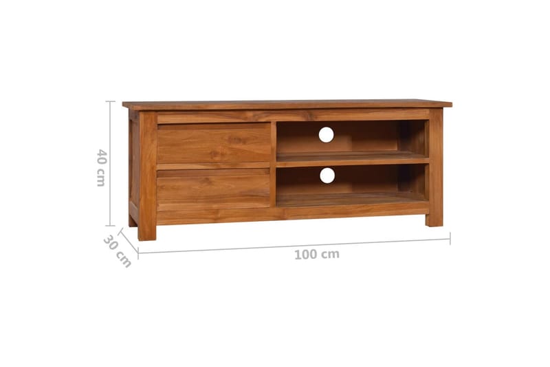 TV-bänk 100x30x40 cm massiv teak - Brun - TV bänk & mediabänk