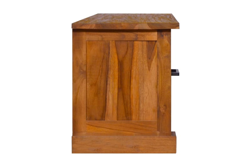 TV-bänk 112x30x37 cm massiv teak - Brun - TV bänk & mediabänk