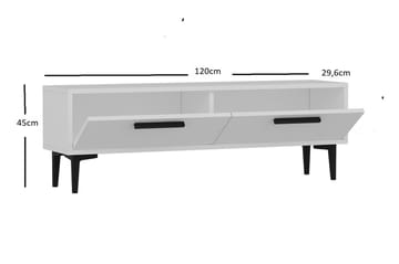 Tv-bänk 120 cm 2 Skåp - Vit/Svart - Möbler - TV- & Mediamöbler - TV bänk & mediabänk