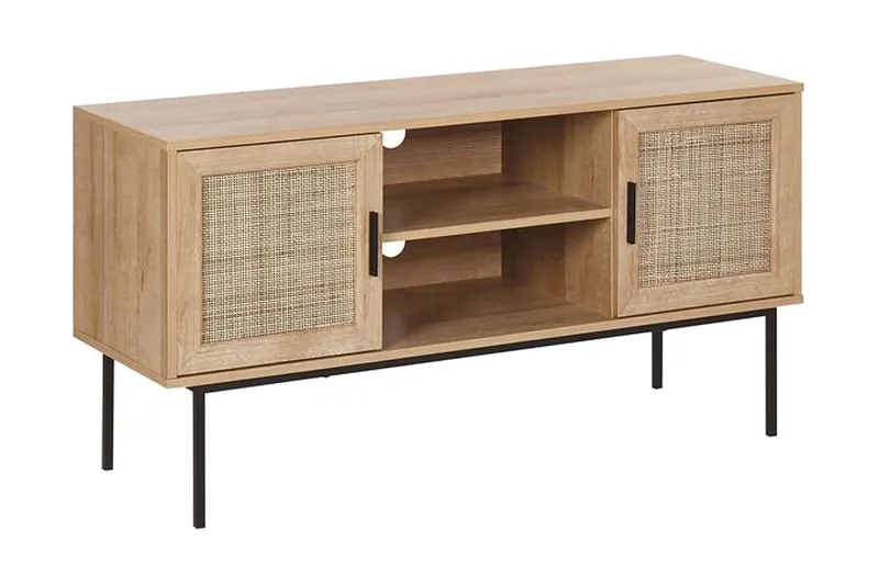 TV-bänk 120 cm rotting ljusbrun PASCO, Trä/natur